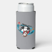 Eet, slaap, voetbal, herhaal. cartoon voetbal seltzer blikjeskoeler (Seltzer Achterkant)