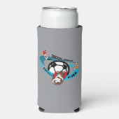 Eet, slaap, voetbal, herhaal. cartoon voetbal seltzer blikjeskoeler (Seltzer Voorkant)
