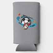 Eet, slaap, voetbal, herhaal. cartoon voetbal seltzer blikjeskoeler (Achterkant)