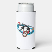 Eet, slaap, voetbal, herhaal. cartoon voetbal seltzer blikjeskoeler (Seltzer Achterkant)