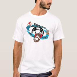 Eet, slaap, voetbal, herhaal. cartoon voetbal t-shirt
