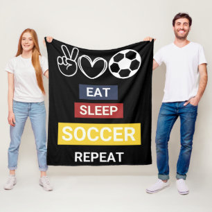 Eet, Slaap, Voetbal, Herhaal Fleece Deken