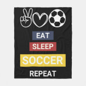 Eet, Slaap, Voetbal, Herhaal Fleece Deken (Voorkant)