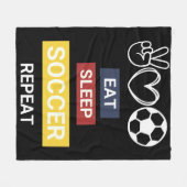 Eet, Slaap, Voetbal, Herhaal Fleece Deken (Voorkant (Horizontaal))