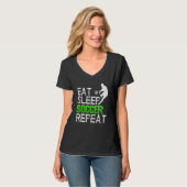 Eet Slaap Voetbal Herhaal idee T-shirt (Voorkant volledig)