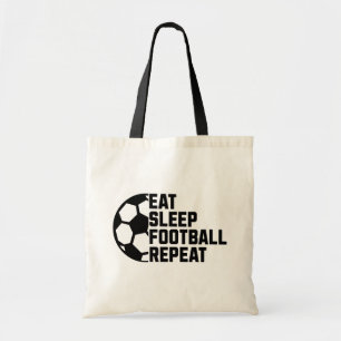 Eet Slaap Voetbal Herhaal – Minimaal Sport Tote Bag