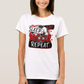 Eet Slaap Voetbal Herhaal Shirt – Vet Rood & Zwart (Voorkant)