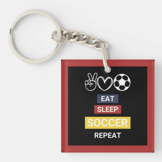 Eet, Slaap, Voetbal, Herhaal Sleutelhanger (voorkant)