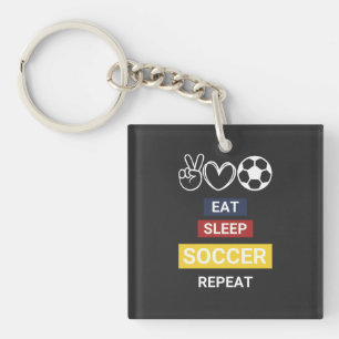 Eet, Slaap, Voetbal, Herhaal Sleutelhanger