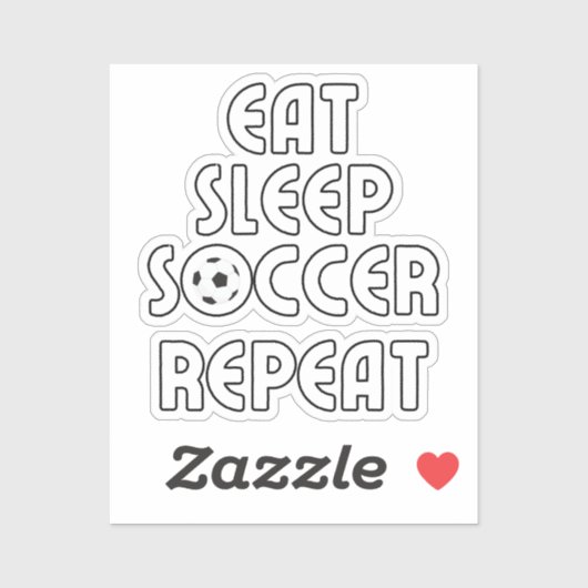 Eet, Slaap, Voetbal, Herhaal Sticker (Vel)