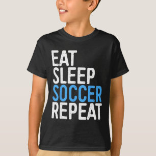 Eet Slaap Voetbal Herhaal T-shirt Mannen Vrouwen K