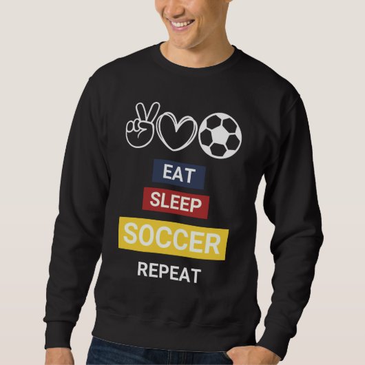 Eet, Slaap, Voetbal, Herhaal Trui (Voorkant)