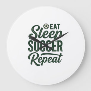 Eet Slaap Voetbal Herhaal Vintage Shirt Ontwerp_1 Grote Klok
