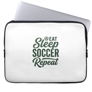 Eet Slaap Voetbal Herhaal Vintage Shirt Ontwerp_1 Laptop Sleeve