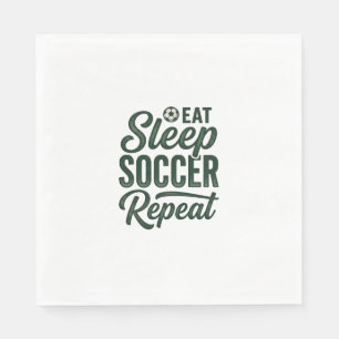 Eet Slaap Voetbal Herhaal Vintage Shirt Ontwerp_1 Servet