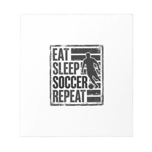 Eet Slaap Voetbal Herhaal Vintage Speler Shirt Ont Notitieblok