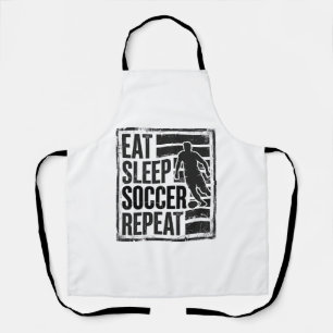 Eet Slaap Voetbal Herhaal Vintage Speler Shirt Ont Schort