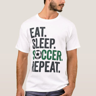 Eet Slaap Voetbal Herhaal Vintage T-Shirt Ontwerp_