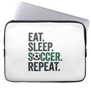 Eet Slaap Voetbal Herhaal Vintage T-Shirt Ontwerp_ Laptop Sleeve