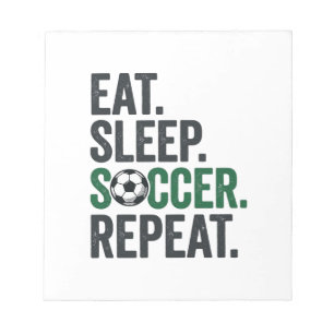 Eet Slaap Voetbal Herhaal Vintage T-Shirt Ontwerp_ Notitieblok