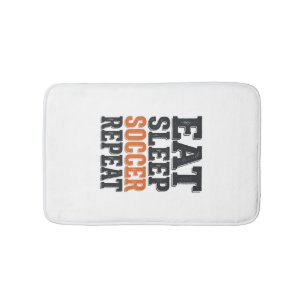 Eet Slaap Voetbal Herhaal Vintage Typografie Shirt Badmat