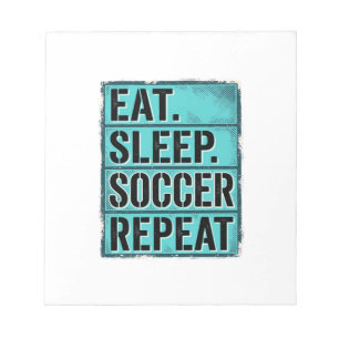 Eet Slaap Voetbal Herhaal Vintage Typografie T-shi Notitieblok