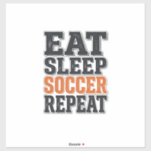 Eet Slaap Voetbal Herhaal Vintage Typografie T-shi Sticker