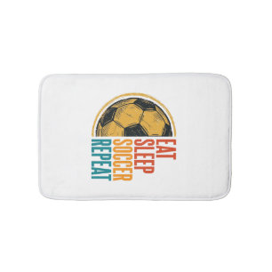 Eet Slaap Voetbal Herhaal Vintage Voetbal Shirt On Badmat