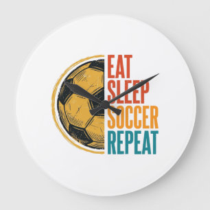 Eet Slaap Voetbal Herhaal Vintage Voetbal Shirt On Grote Klok