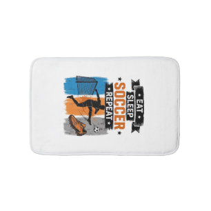 Eet Slaap Voetbal Herhaal Vintage Voetbalspeler T- Badmat