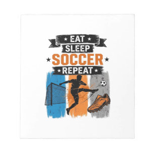 Eet Slaap Voetbal Herhaal Vintage Voetbalspeler T- Notitieblok