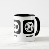 Eet. Slaap. Voetbal. Mok (Voorkant rechts)