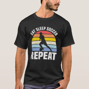 Eet Slaap Voetbal Repea Retro Voetbal T-shirt