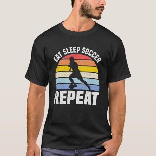 Eet Slaap Voetbal Repea Retro Voetbal T-shirt (Voorkant)