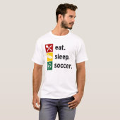 Eet. Slaap. Voetbal. T-shirt (Voorkant volledig)