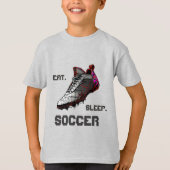 Eet. Slaap. Voetbal. Urban Soccer Boot. Kinder Voe T-shirt (Voorkant)