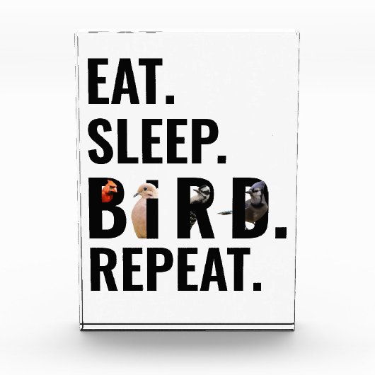 Eet Slaap Vogel Herhaal Vogel kijken Fotoblokken (Voorkant)