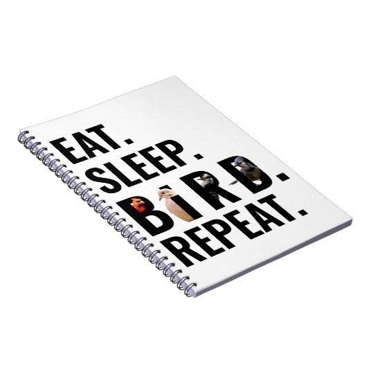 Eet Slaap Vogel Herhaal Vogel Watcher Notitieboek (Rechterzijde)