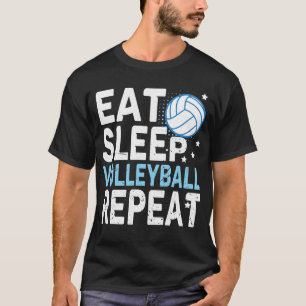 Eet Slaap Volleybal Herhaal kleurrijke tiener meis T-shirt