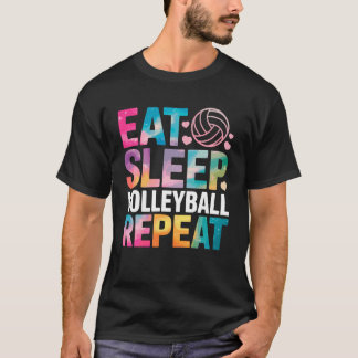 Eet Slaap Volleybal Herhaal Spelers Trainers en Fa T-shirt