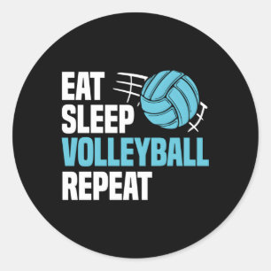Eet Slaap Volleybal Herhaal Team Coaches Citaten Ronde Sticker