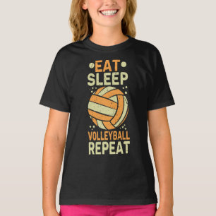 Eet Slaap Volleybal Herhaal voor jongens en meisje T-shirt