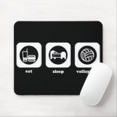 Eet. Slaap. Volleybal. Mousepad Muismat (Met muis)