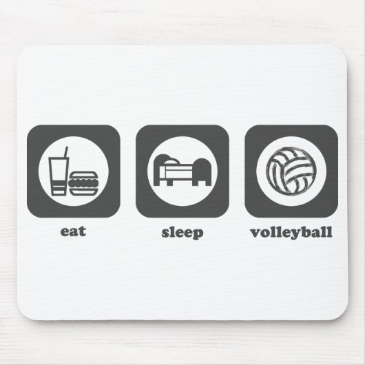 Eet. Slaap. Volleybal. Mousepad Muismat (Voorkant)