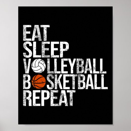 Eet Slaap Volleyll Sketel Herhaal Grappige LL Poster (Voorkant)