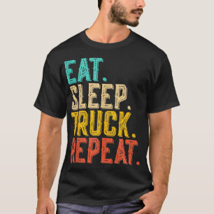 Eet Slaap Vrachtwagen Herhaal Grappige Trucker Dri T-shirt