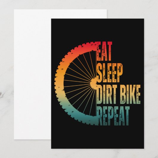 EET SLAAP VUIL FIETS HERHALEN KAART (Voorkant / Achterkant)