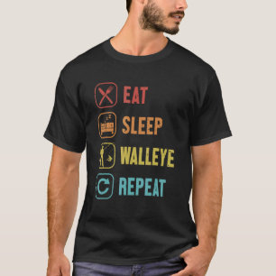 Eet Slaap Walleye Herhaal Snoekbaars Haken Lokaas T-shirt