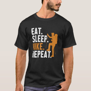 Eet Slaap Wandeling Herhaal Outdoor Wander Backpac T-shirt