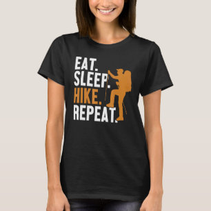 Eet Slaap Wandeling Herhaal Outdoor Wander Backpac T-shirt